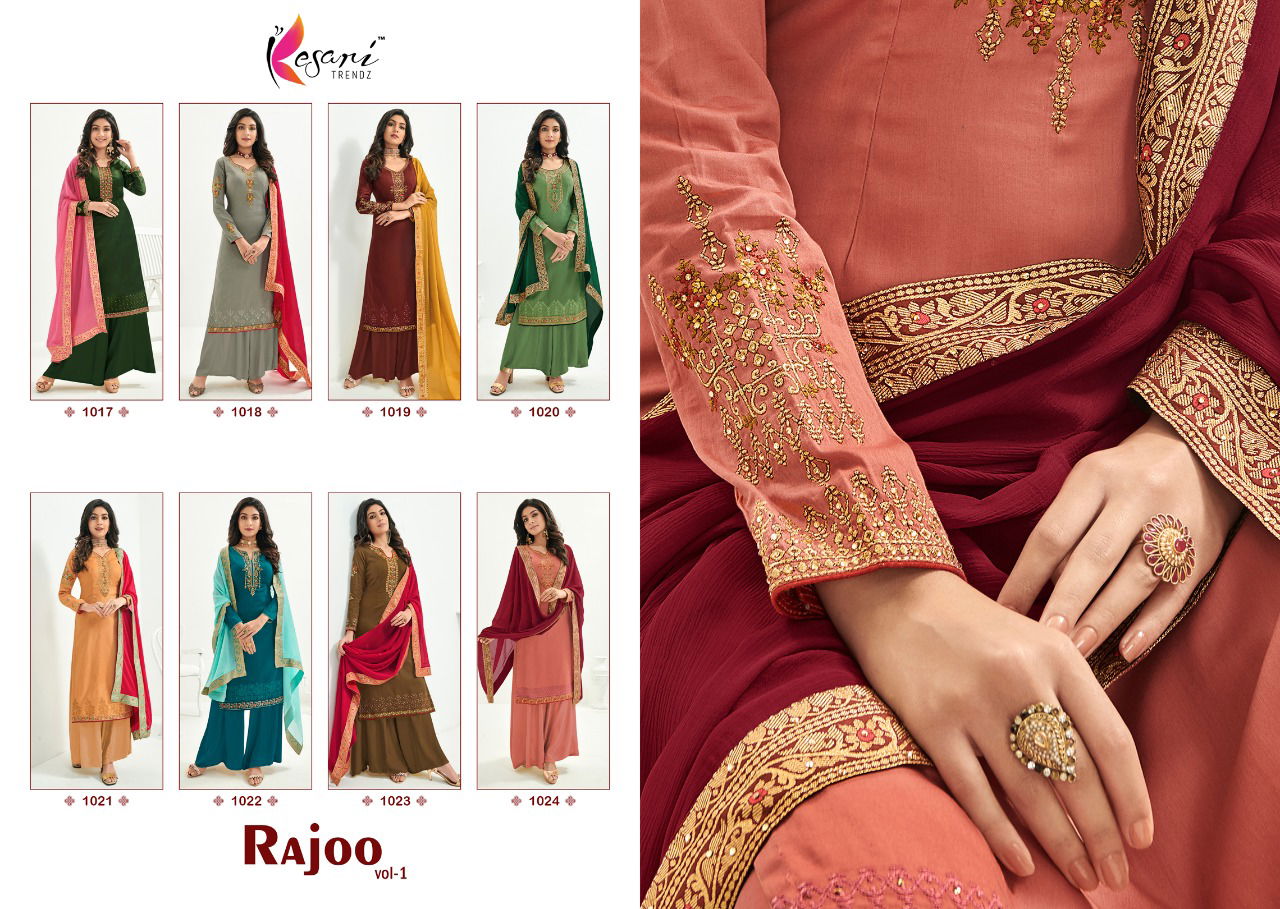 KESARI RAJOO VOL-1 Latest fancy Festive Wear Heavy Jam Silk With Embroidery Work Heavy Designer Salwar Suit Collection